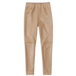 Abercrombie & Fitch Vegan Leather Tan Pants XS Tall NWT High Rise Faux Leather